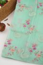 Designer Kora Sea Green Saree
