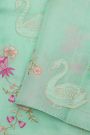 Designer Kora Sea Green Saree