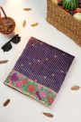 Designer Kora Navy Blue Saree