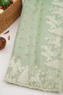 Designer Kora Pista Green Saree