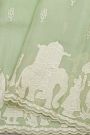 Designer Kora Pista Green Saree