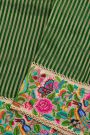 Designer Kora Bottle Green Saree