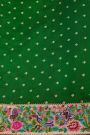 Designer Kora Bottle Green Saree