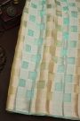 Fancy Kora Sea Green Saree