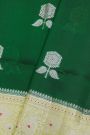 Fancy Matka Silk Bottle Green Saree