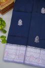 Fancy Matka Silk Navy Blue Saree