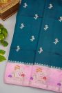 Fancy Matka Silk Teal Blue Saree