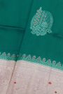 Fancy Matka Silk Peacock Green Saree
