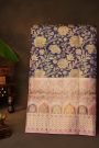 Semi Kancheepuram Silk Navy Blue Saree