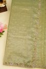 Designer Organza Pista Green Saree