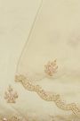 Designer Crepe Off White Saree