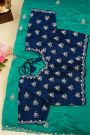 Designer Crepe Rama Green Saree