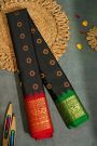 Gadwal Silk Ganga Jamuna Black Saree