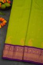 Gadwal Silk Parrot Green Saree