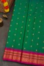 Gadwal Silk Bottle Green Saree