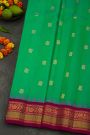 Gadwal Silk Parrot Green Saree