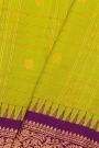 Gadwal Silk Parrot Green Saree