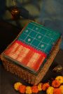 Gadwal Silk Teal Blue Saree