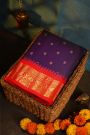 Gadwal Silk Navy Blue Saree