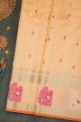 Gadwal Silk Peach Saree