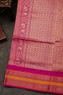 Narayanpet Silk Peacock Green Zari Checks Saree