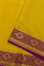 Mysore Crepe Yellow Saree