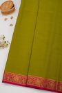 Mysore Crepe Mehendi Green Saree