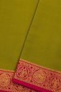 Mysore Crepe Mehendi Green Saree
