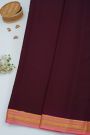 Mysore Crepe Dark Maroon Saree