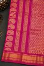 Gadwal Silk Peacock Blue Saree