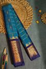 Gadwal Silk Teal Blue Saree