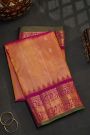 Gadwal Silk Peach Saree