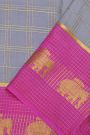 Mysore Crepe Grey Saree