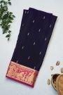 Mysore Crepe Navy Blue Saree