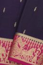 Mysore Crepe Navy Blue Saree