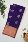 Mysore Crepe Navy Blue Saree