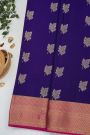 Mysore Crepe Navy Blue Saree