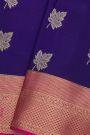 Mysore Crepe Navy Blue Saree
