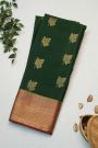 Mysore Crepe Bottle Green Saree