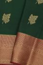 Mysore Crepe Bottle Green Saree
