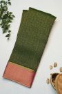 Mysore Crepe Mehendi Green Saree