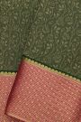 Mysore Crepe Mehendi Green Saree