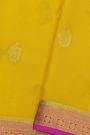 Mysore Crepe Yellow Saree