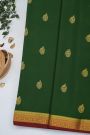 Mysore Crepe Bottle Green Saree