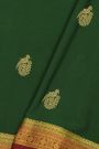 Mysore Crepe Bottle Green Saree