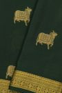Mysore Crepe Bottle Green Saree