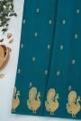Mysore Crepe Teal Blue Saree
