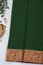 Mysore Crepe Bottle Green Saree