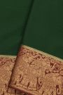 Mysore Crepe Bottle Green Saree