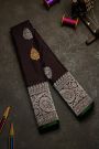 Gadwal Silk Dark Brown Saree